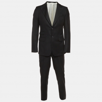 مملوكة مسبقًا Prada Black Wool Single Breasted Suit M