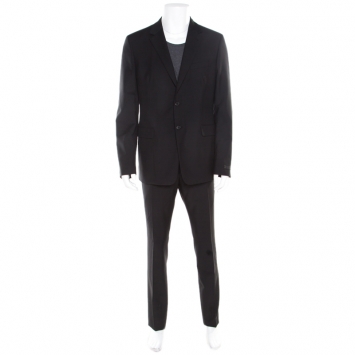 Pre Owned Prada Black Wool and Mohair Tailored Suit 2XL