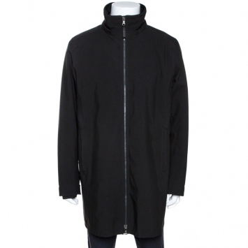 Pre Owned Prada Black Nylon Zip Front Jacket XXL