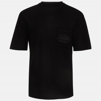 Pre Owned Prada Black Patterned Cotton Knit T-Shirt L
