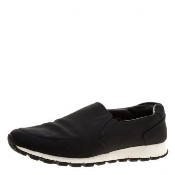 Pre Owned Prada Black Nylon Slip On Sneakers Size 44