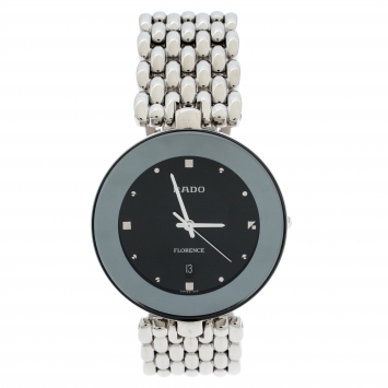 Pre Owned Rado Black Stainless Steel Florence 01.129.3742.4.015 Men's Wristwatch 32 mm