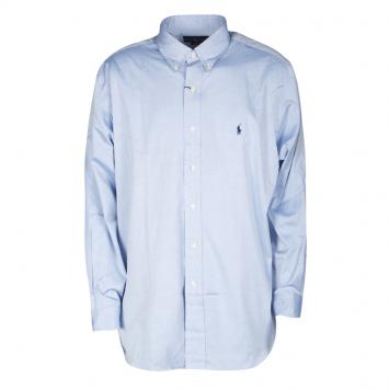Pre Owned Ralph Lauren Blue Cotton Long Sleeve Button Down Classic Fit Shirt XL