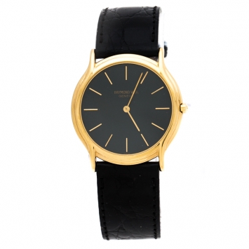 Pre Owned Raymond Weil Black Gold Plated 210 Vintage Men's Wristwatch 32 mm