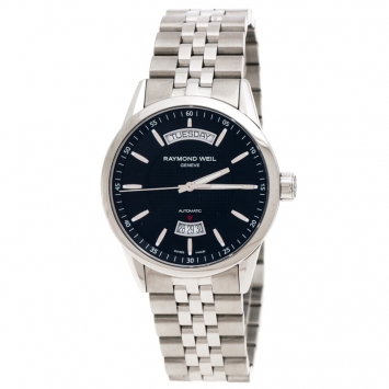 Pre Owned Raymond Weil Black Stainless Steel Freelancer 2720ST20021 Men's Wristwatch 42MM