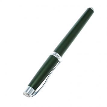 Pre Owned Roberge Orbite 2 Crystal Olive Green Aluminium Rollerball Pen