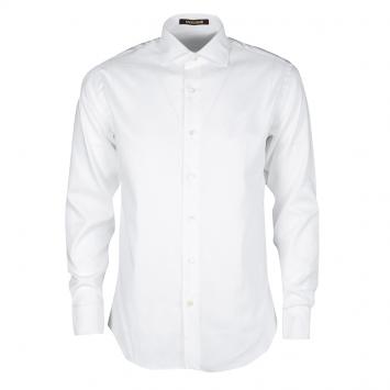 Pre Owned Roberto Cavalli White Cotton Long Sleeve Slim Fit Shirt L