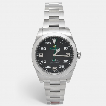 Pre Owned Rolex Black Oystersteel Air-King 116900-0001 Men's Wristwatch 40 mm