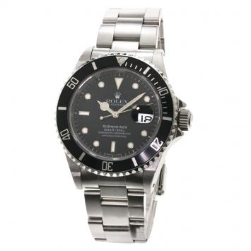 Pre Owned Rolex Black Stainless Steel Submariner Men's Wristwatch 40MM