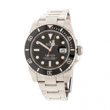 Pre Owned Rolex Black Stainless Steel Submariner Men's Wristwatch 40 mm