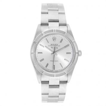 Pre Owned Rolex Silver Stainless Steel Air King 14010 Men's Wristwatch 34MM