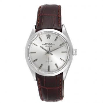 Pre Owned Rolex Silver Stainless Steel Air King 5500 Men's Wristwatch 34 MM