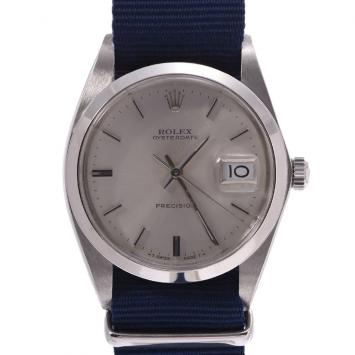 Pre Owned Rolex Silver Stainless Steel Oyster Date 6694 Men's Wristwatch 34 MM