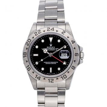 Pre Owned Rolex Black Stainless Steel Explorer II 16570 Men's Wristwatch 40 MM