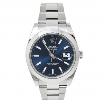 Pre Owned Rolex Blue Stainless Steel Datejust 41 126300 Automatic Men's Wristwatch 41 mm