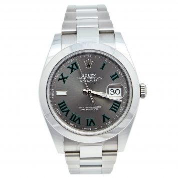 Pre Owned Rolex Slate Grey Stainless Steel Datejust 126300 Men's Wristwatch 41 mm