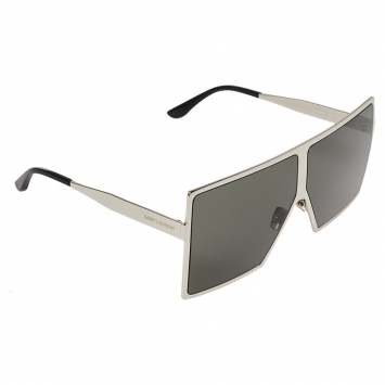 Pre Owned Saint Laurent Silver Tone/ Grey SL182 Betty Shield Sunglasses