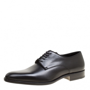 Pre Owned Saint Laurent Paris Black Leather Montaigne Lace Up Derby Size 43