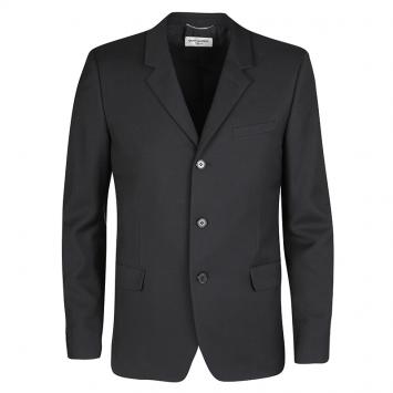 Pre Owned Saint Laurent Paris Black Tailored Wool Blazer XL