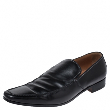 Pre Owned Saint Laurent Paris Black Leather Jailast Loafers Size 43