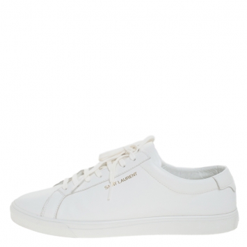 Pre Owned Saint Laurent White Leather Andy Low Top Sneakers Size 43