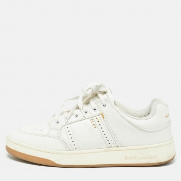 Pre Owned Saint Laurent White Leather SL/61 Sneakers Size 43.5