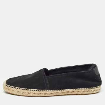 Pre Owned Saint Laurent Black Suede Cassandre Espadrilles Size 43