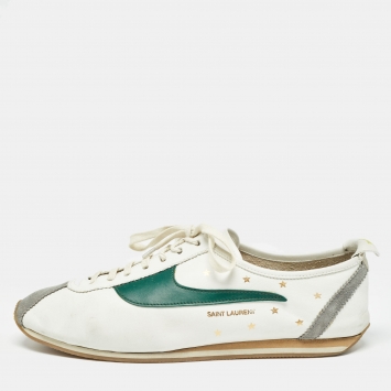 Pre Owned Saint Laurent Multicolor Leather and Suede Jay Sneakers Size 43