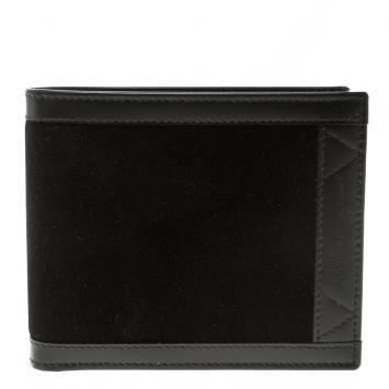 Pre Owned Salvatore Ferragamo Brown Leather and Suede Bifold Wallet