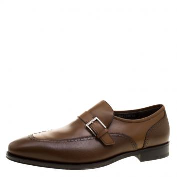 Pre Owned Salvatore Ferragamo Brown Leather Liverpool Moccasins Size 44.5