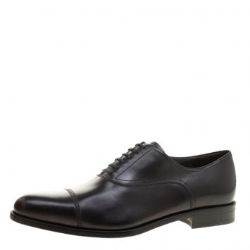 Pre Owned Salvatore Ferragamo Black Leather Guru Francesina Oxfords Size 45