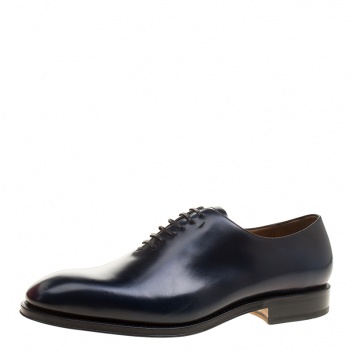 Pre Owned Salvatore Ferragamo Oxford Blue Leather Carmelo Oxfords Size 45
