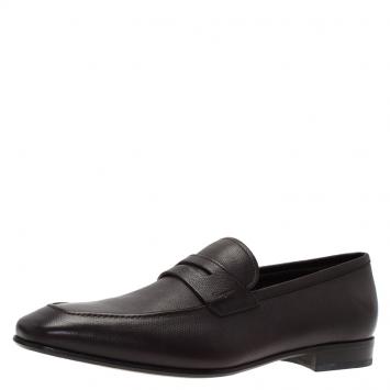 مملوكة مسبقًا Salvatore Ferragamo Brown Leather Penny Loafers Size 44