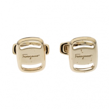 Pre Owned Salvatore Ferragamo Gold Tone Cufflinks