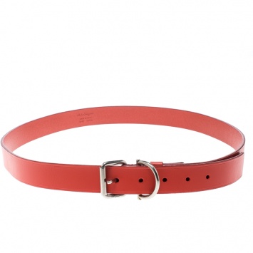 Pre Owned Salvatore Ferragamo Dark Orange Leather Belt 115cm