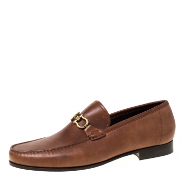 Pre Owned Salvatore Ferragamo Brown Leather Mason Loafers Size 43