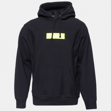 Pre Owned Supreme Black Rib Knit Box Logo Hoodie L