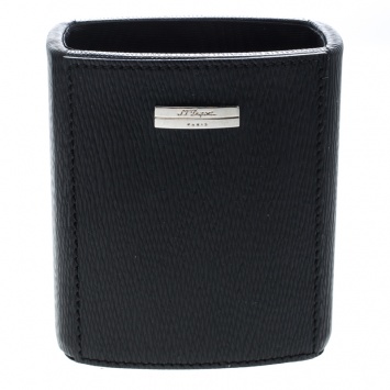 Pre Owned S.T. Dupont Black Leather Pen/Pencil Holder