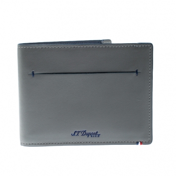 Pre Owned S.T. Dupont Grey Leather D Line 7CC Bifold Wallet