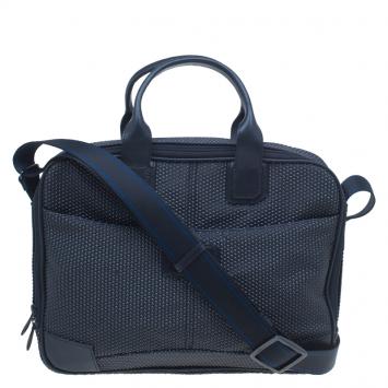 Pre Owned S.T. Dupont Black Textured Leather Laptop Bag w/ Battery Pouch