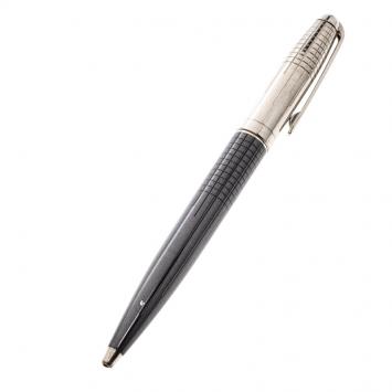 Pre Owned S.T. Dupont Textured Two Tone Metal Ballpoint Pen