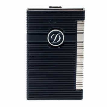 Pre Owned S.T Dupont Ligne 2 Navy Blue Lacquer Palladium Finish Torch Lighter