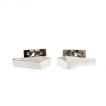 Pre Owned S.T. Dupont 007 Casino Royale Silver Tone Cufflinks