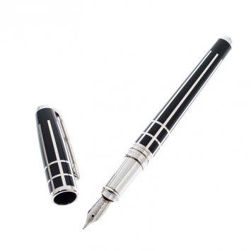 Pre Owned S.T. Dupont Defi Black Composite Palladium Finish Fountain Pen 
