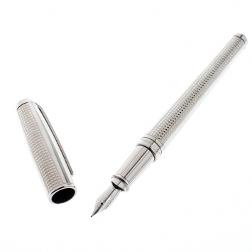 Pre Owned S.T. Dupont Olympio Textured Palladium Finish Fountain Pen