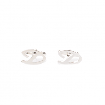 Pre Owned S.T. Dupont D Logo Silver Tone Classic Cufflinks