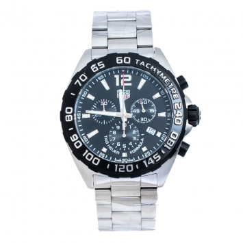 Pre Owned Tag Heuer Black Stainless Steel Formula 1 CAZ1010.BA0842 Chronograph Men's Wristwatch 43 mm