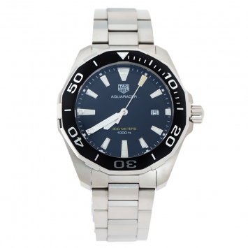 Pre Owned Tag Heuer Black Stainless Steel Aquaracer WAY101A.BA0746 Men's Wriswatch 43 mm