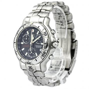 Pre Owned Tag Heuer Black Stainless Steel 6000 Series Grant Hill Men's Wristwatch 40MM