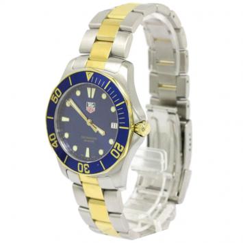 Pre Owned Tag Heuer Blue Gold Plated Stainless Steel Aquaracer Men's Wristwatch 39MM